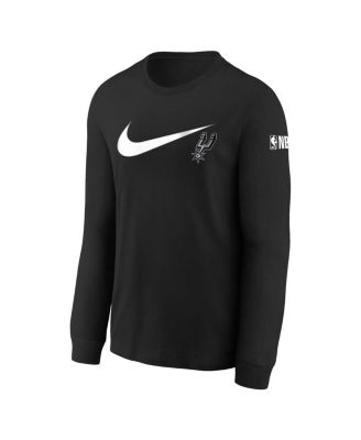 Big Boys and Girls Black San Antonio Spurs Swoosh Long Sleeve T-Shirt