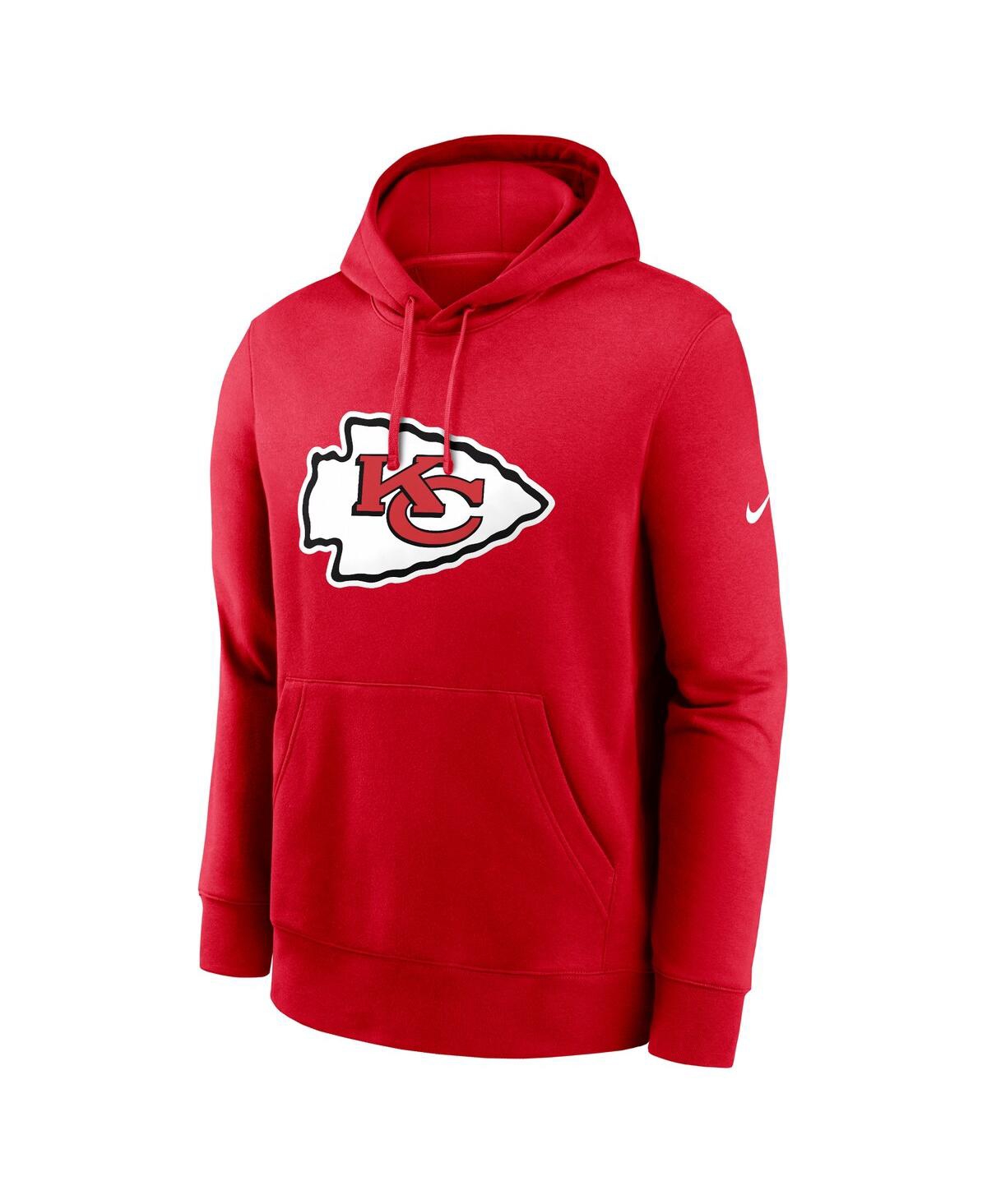 Nike Men's Red Kansas City Chiefs Club Logo Pullover Hoodie In Red