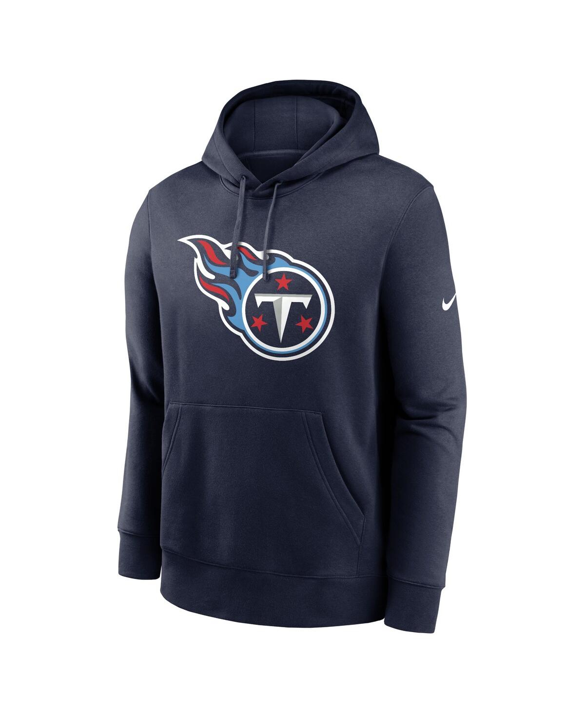 Nike Men'sTennessee Titans Club Logo Pullover Hoodie - Navy