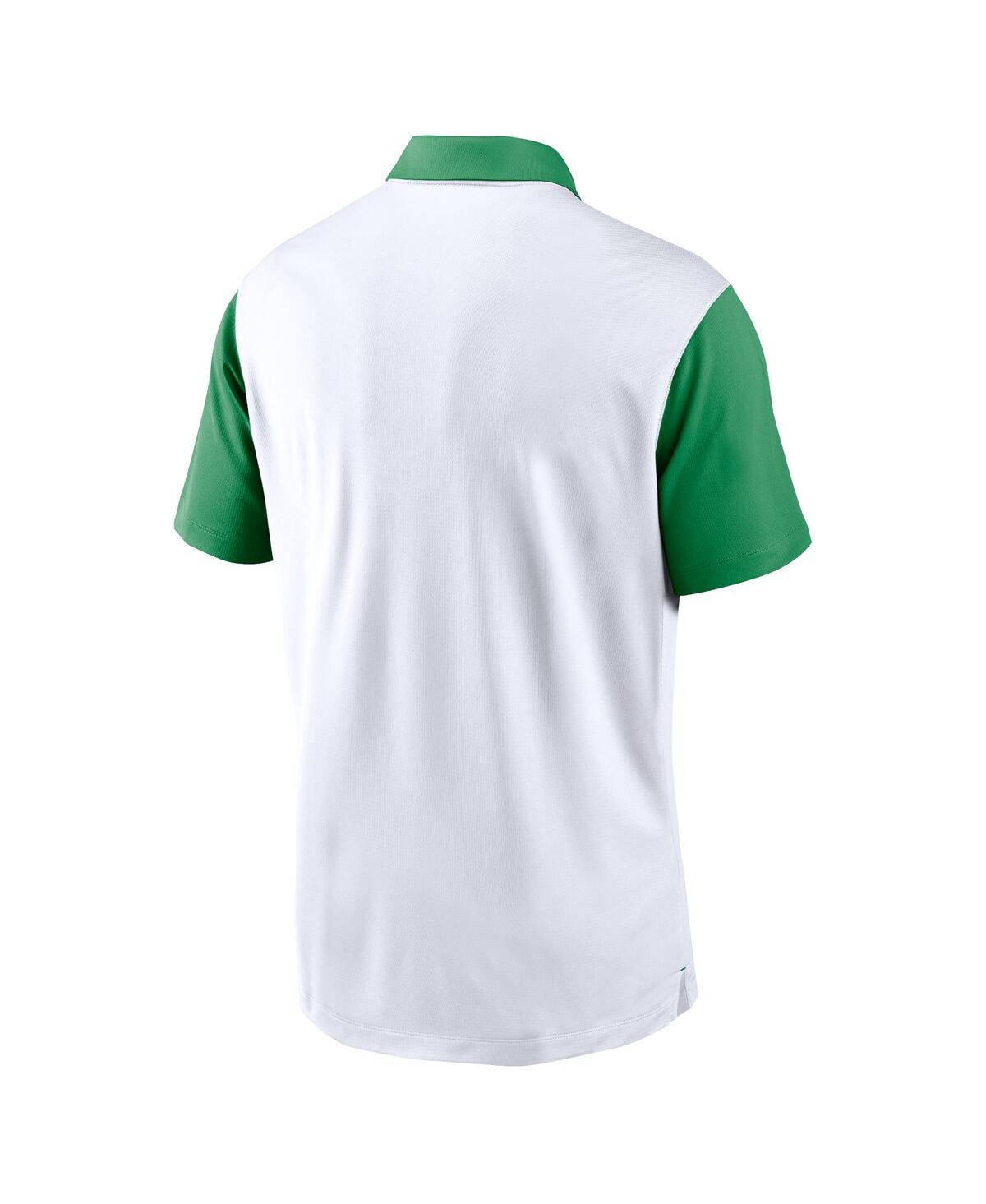 Nike Men's White Oregon Ducks Primetime Campus Vapor Performance Polo In White,green