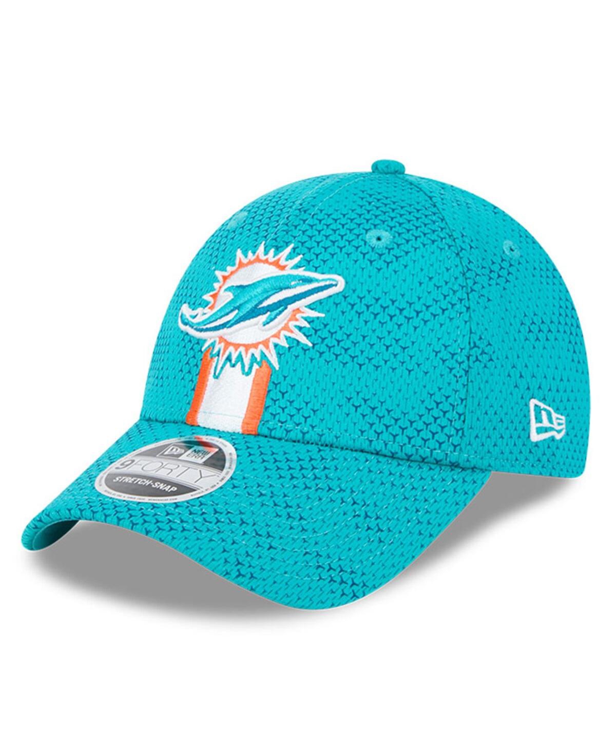 New Era Men's Aqua Miami Dolphins 2024 Sideline 9forty Stretch-snap Hat In Aqua