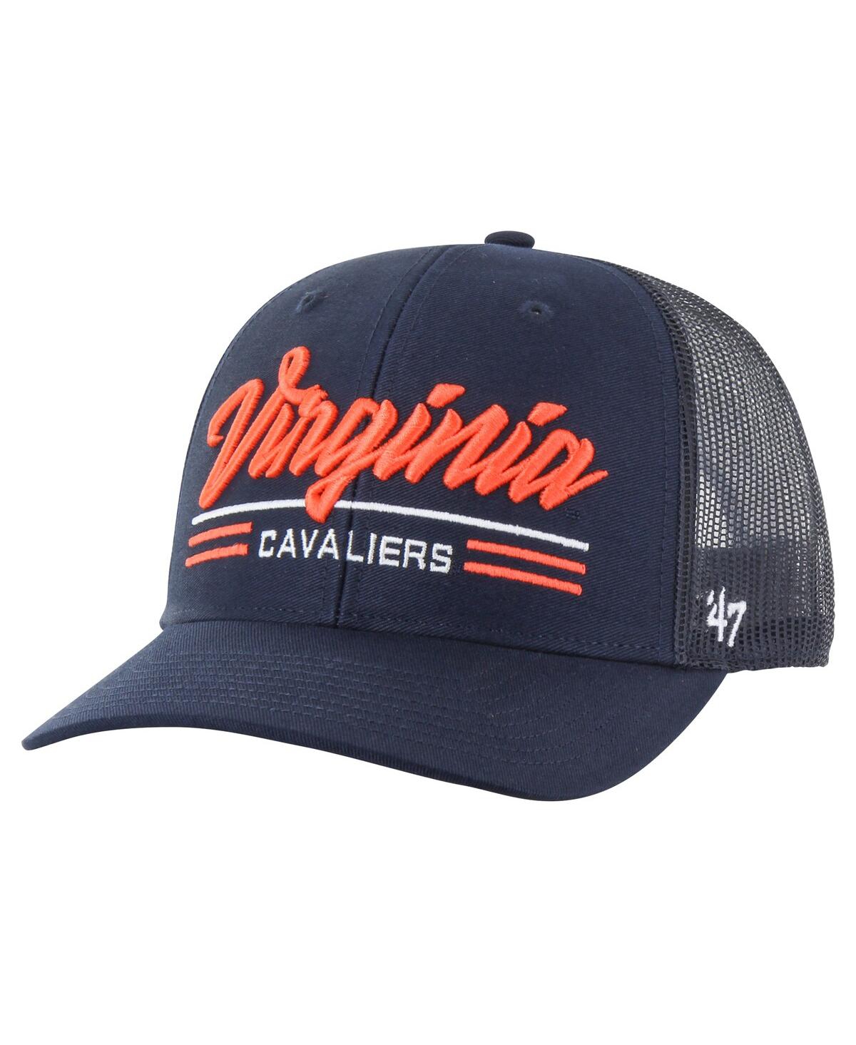 47 Brand Men's Navy Virginia Cavaliers Garner Trucker Adjustable Hat In Navy