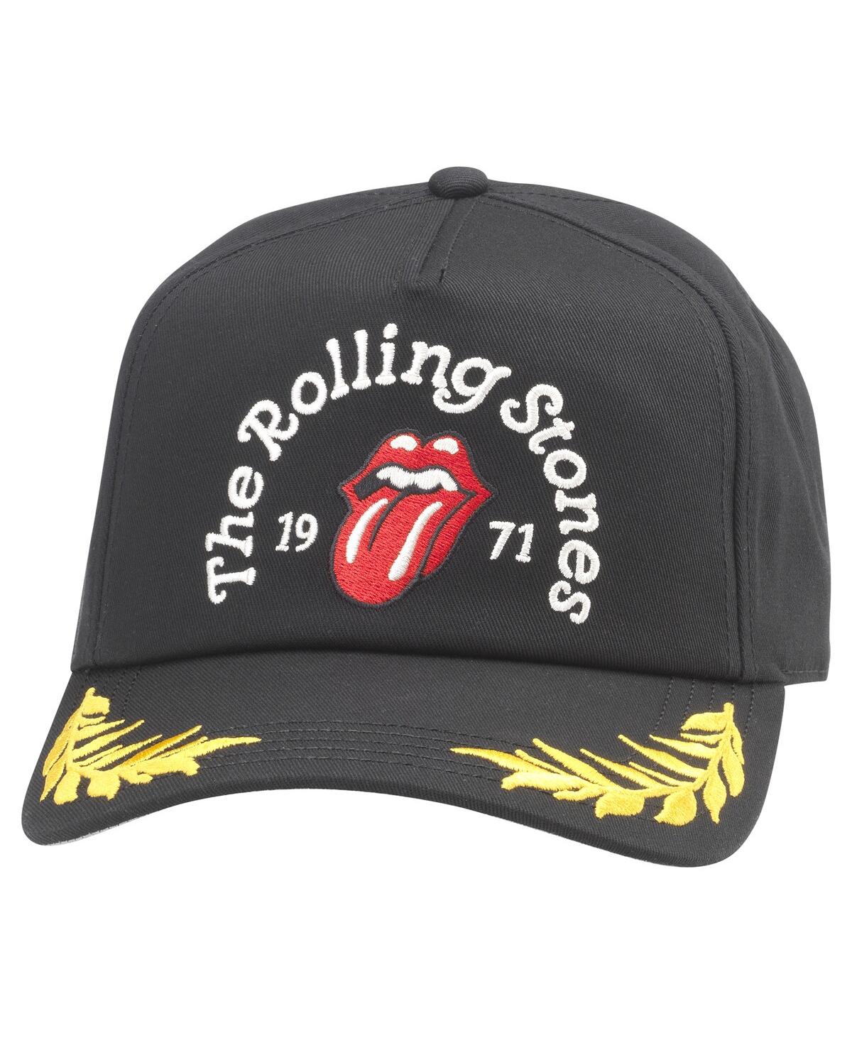 AMERICAN NEEDLE MEN'S BLACK ROLLING STONES CLUB CAPTAIN HAT 