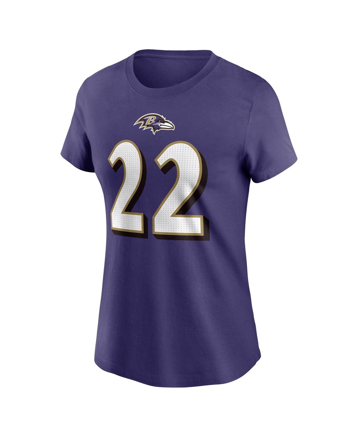 Nike Women's Derrick Henry Purple Baltimore Ravens Player Name Number T-shirt In Purple