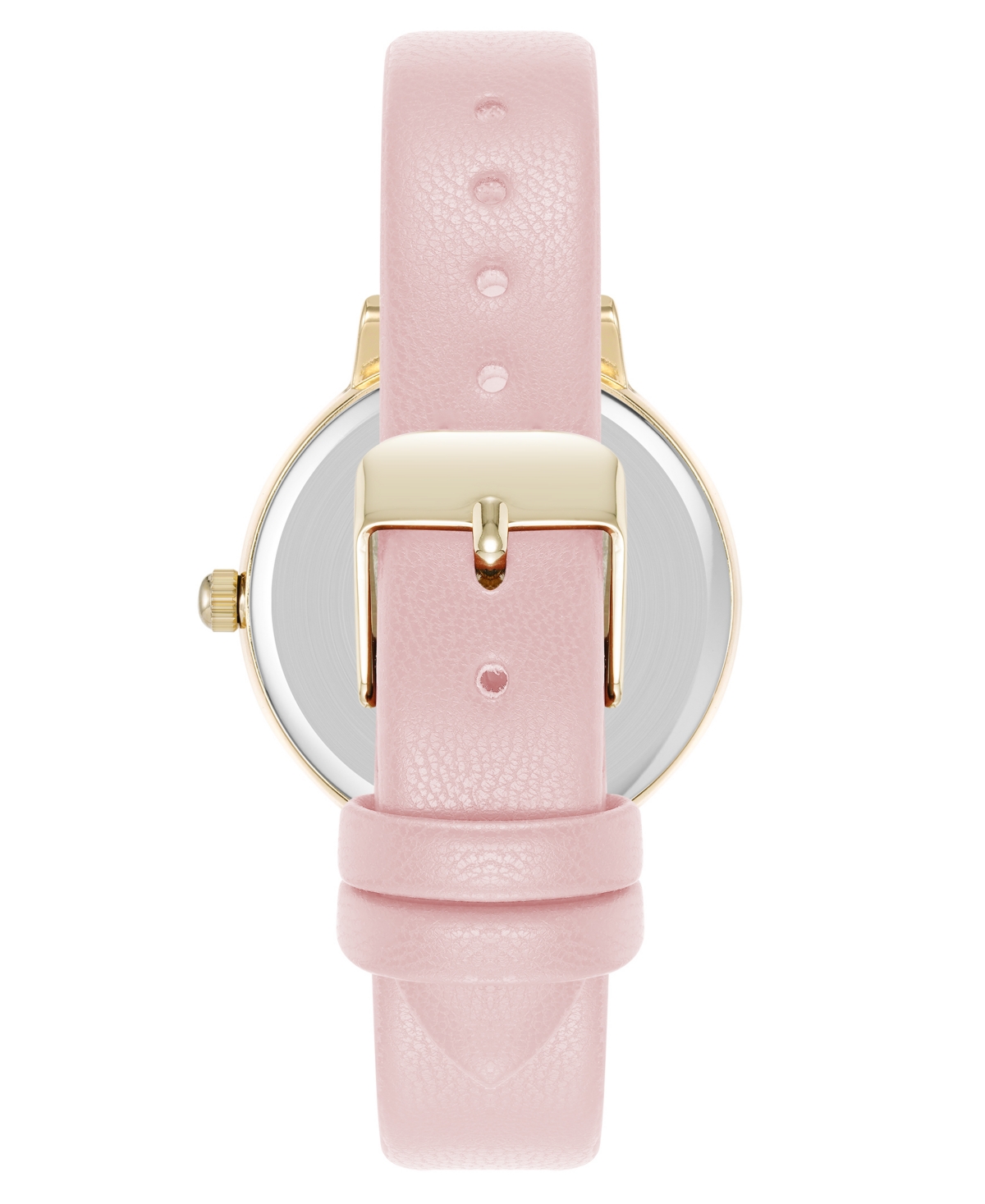 Anne Klein Women's Quartz Easy To Read Pink Leather And Gold-tone Alloy Metal Watch, 32.5mm In Pink,gold-tone