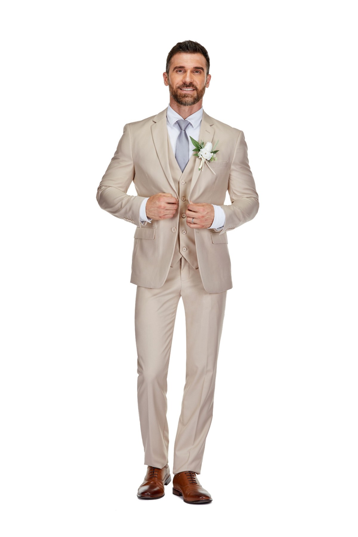 Мужские Braveman Men's 3-Piece Premium Vested 3-Piece Slim Fit Suit — фото 1