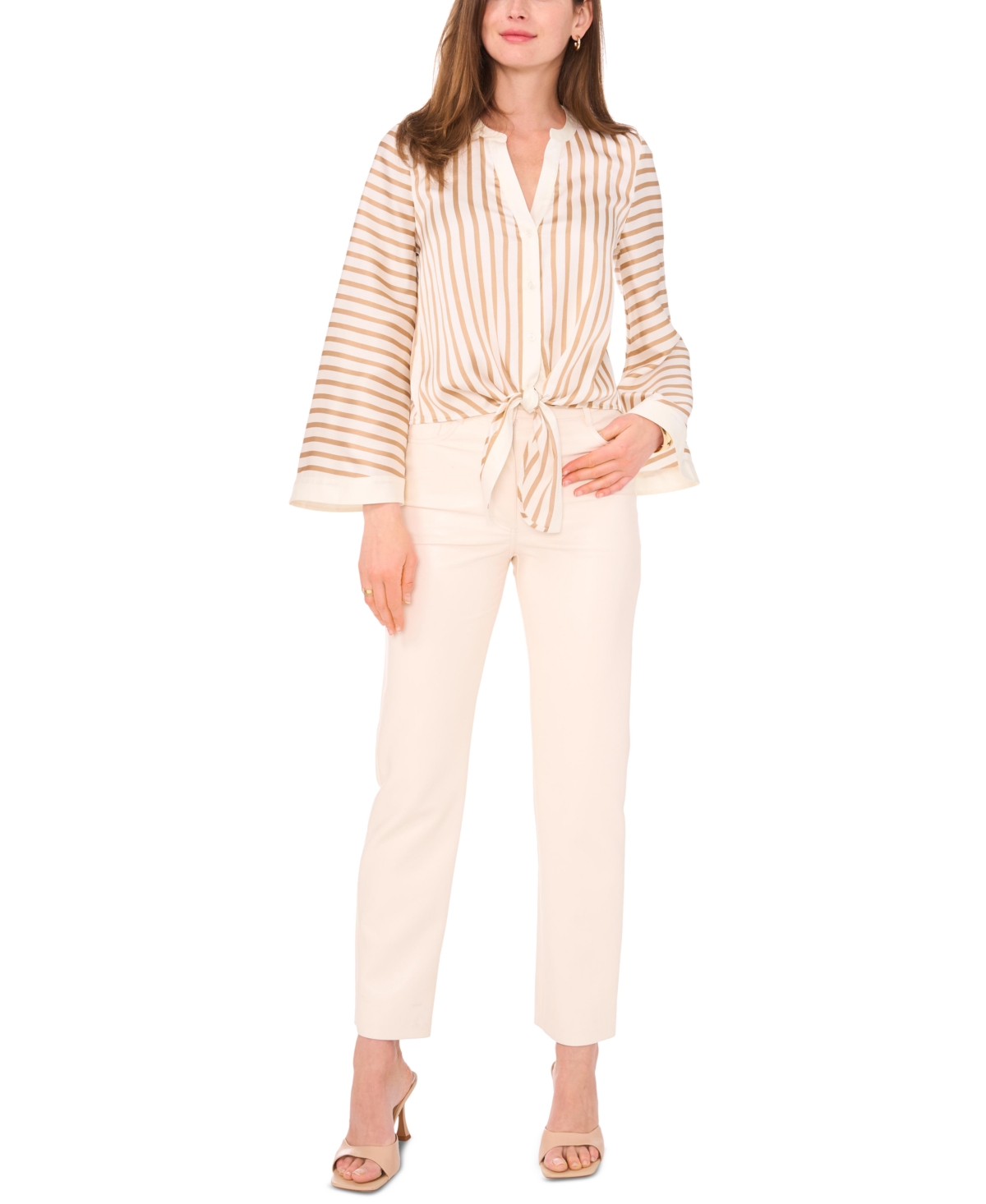 Vince Camuto Women's Striped Tie-Front Top
