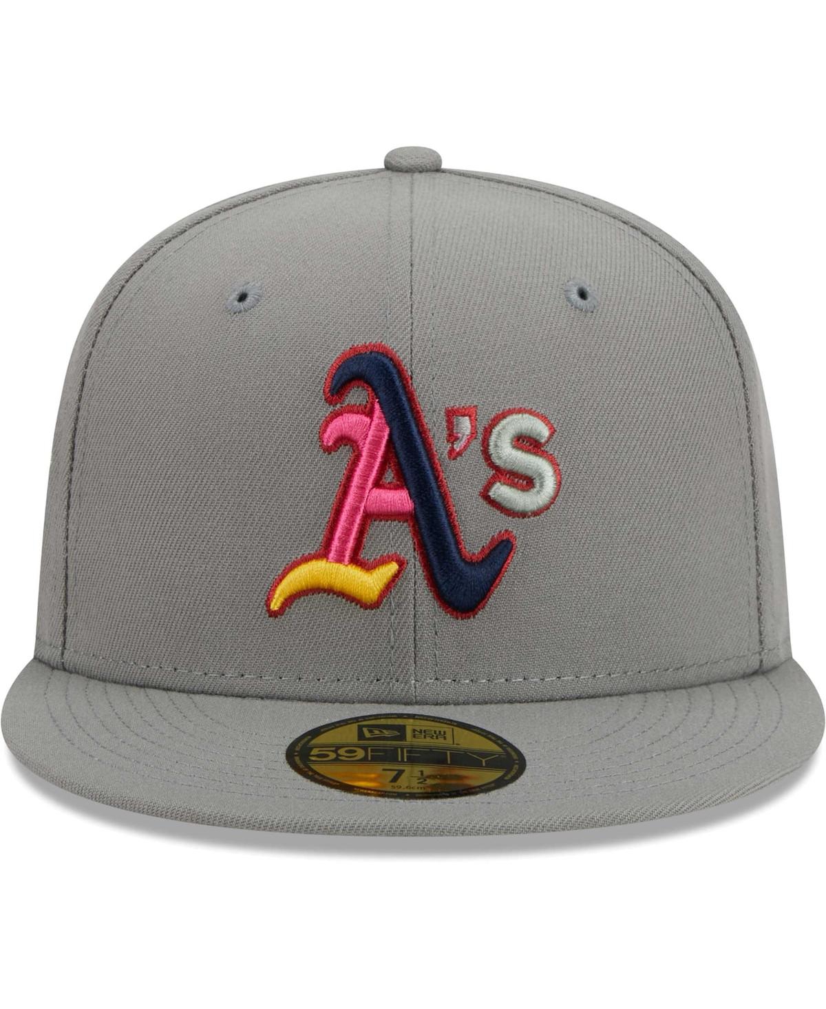 NEW ERA MEN'S GRAY OAKLAND ATHLETICS COLOR PACK 59FIFTY FITTED HAT 