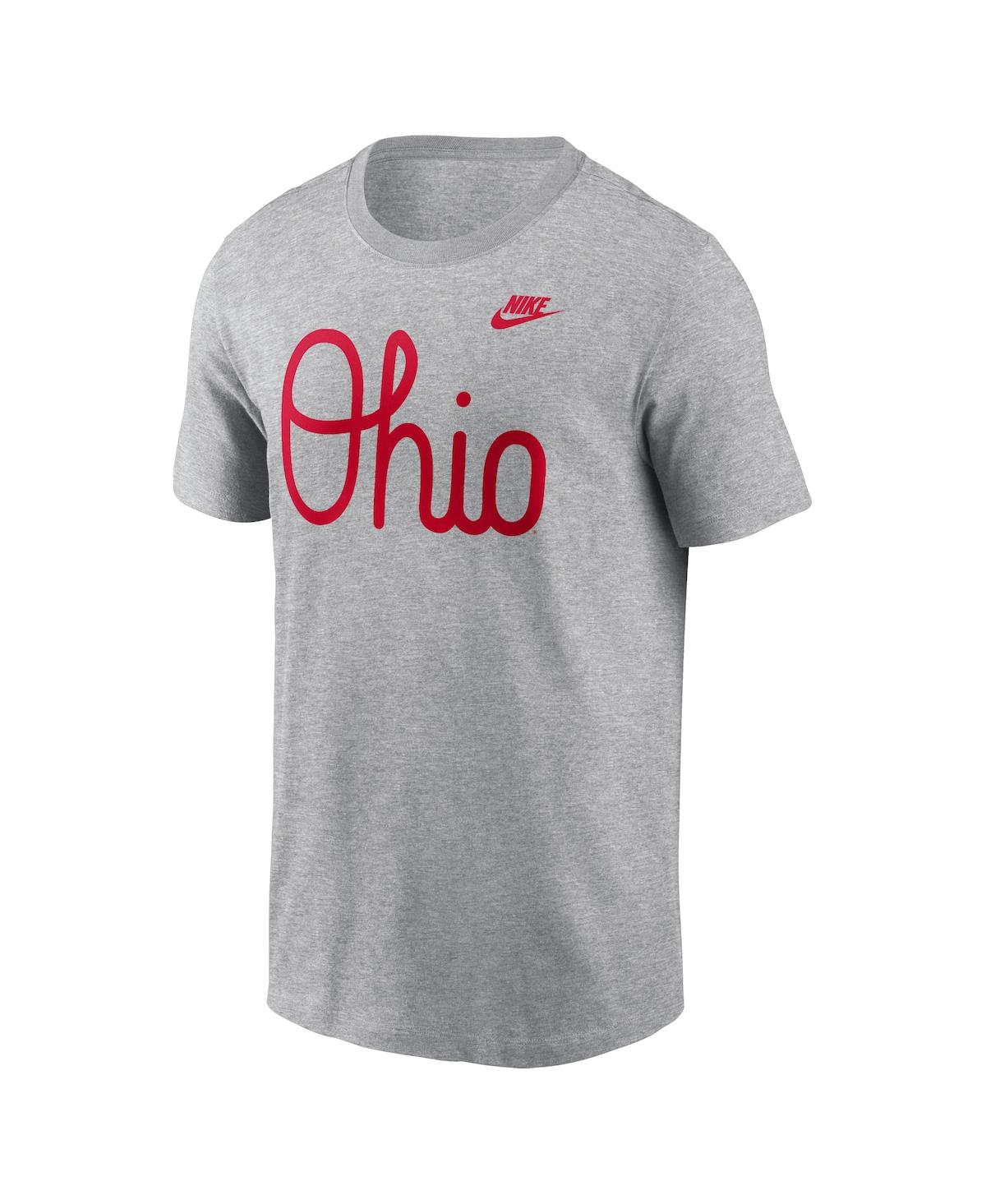 Nike Men's Ohio State Buckeyes Vintage Script T-shirt In Gray