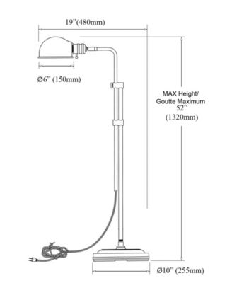 40" Metal Fedora 1 Light Adjustable Pharmacy Floor Lamp
