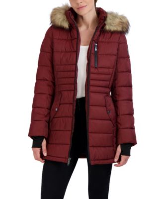 HFX Women's factory 3/4 Hooded Parka with Faux Fur