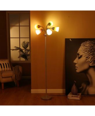 Medusa Modern 78" LED 5-Light Floor Lamp with Interchangeable Shades