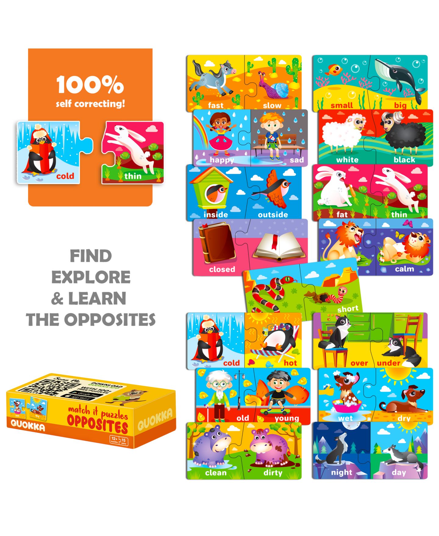 Детские игрушки Quokka 5X Megaset Matching Puzzles, 5-Puzzle Set, Ages 1+, цвет: Cartoonish — фото 4