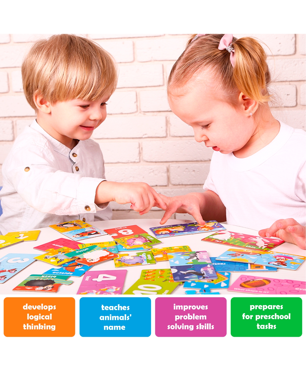 Quokka 5X Megaset Matching Puzzles for Toddlers 3-5 - Numbers, Animals, Opposites