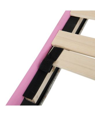 LED Upholstered Princess Bed with Crown Headboard