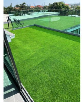 Simplie Fun Outdoor Artificial Grass Runner: Thick Realistic Faux Lawn Roll Decor