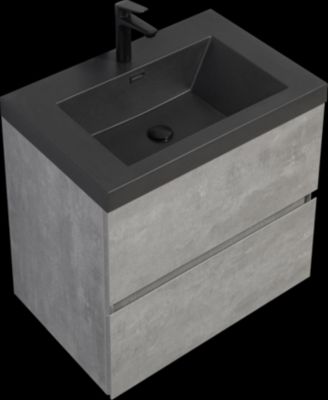 Streamdale Modern 30" Floating Vanity with Black Quartz Top, Grey