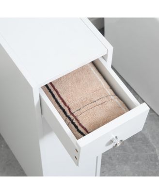 Wooden Narrow Modern Bathroom Furniture Cabinet, White