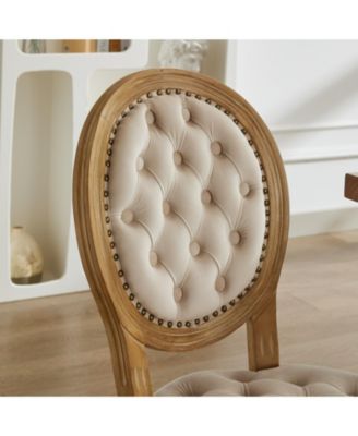  Antique Velvet Dining Chairs with Nailhead Trim (Set of 2)