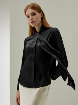 Women's Bow-tie Neck Silk Blouse