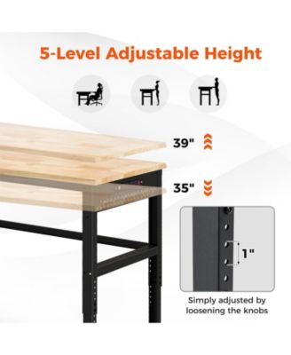 48 Inch Adjustable Work Bench with Power Outlets
