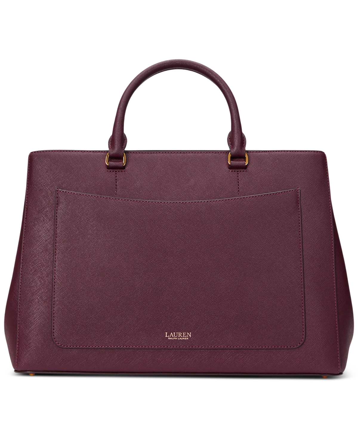 Lauren Ralph Lauren Crosshatch Leather Large Hanna Satchel