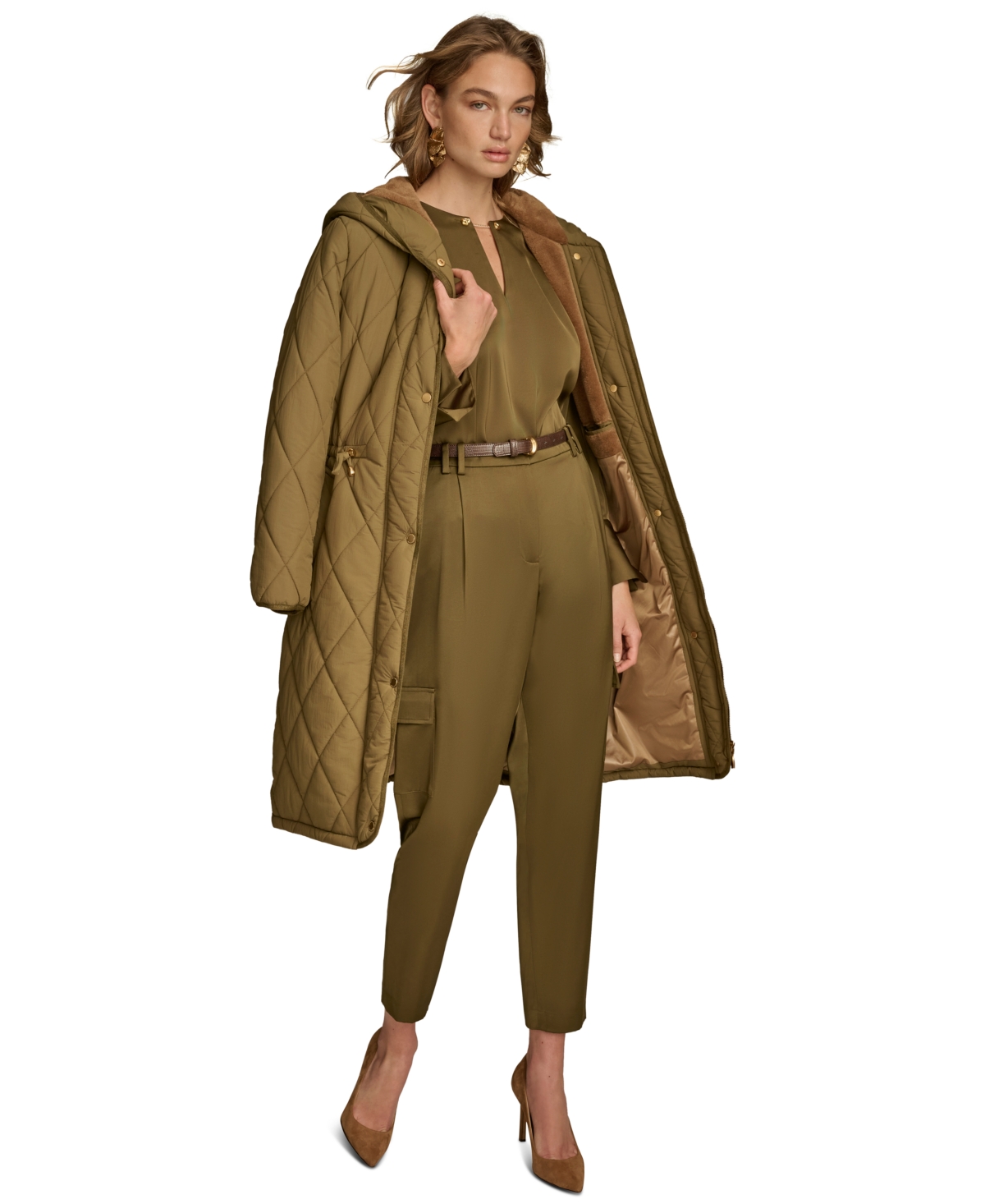 Donna Karan New York Women's Quilted Zip-Front Anorak