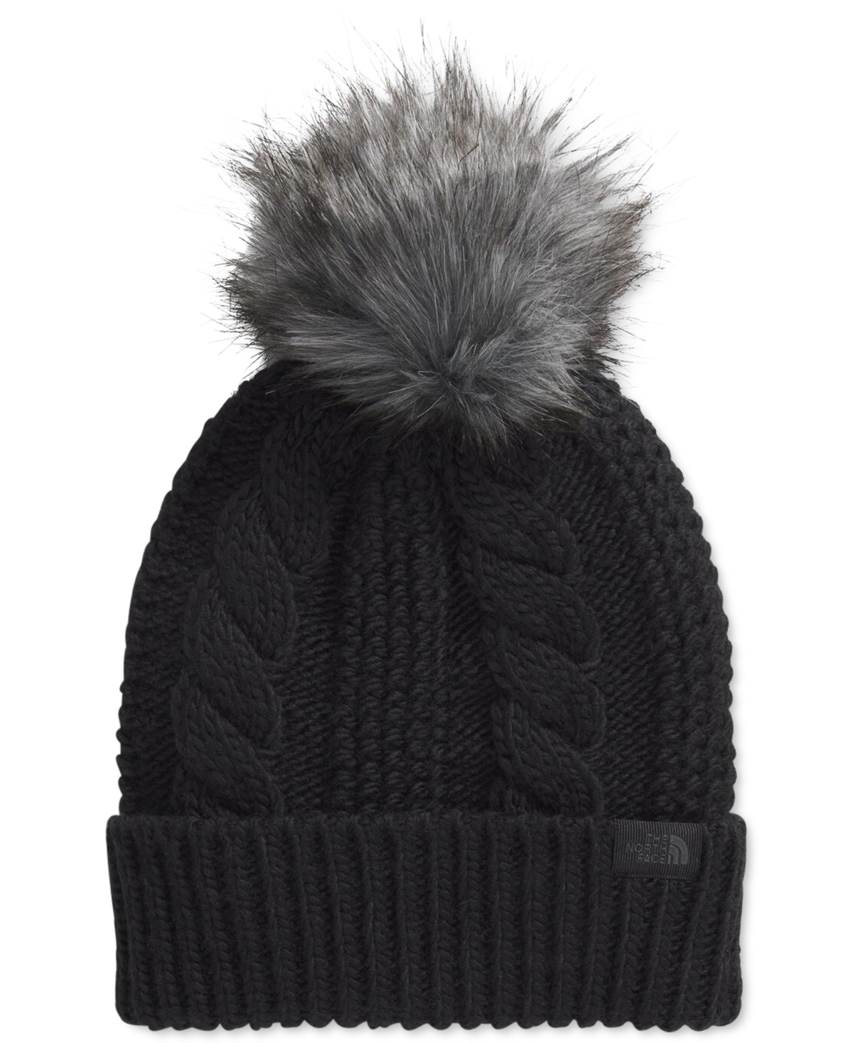 The North Face Oh Mega Faux Fur Pompom Beanie In Tnf Black