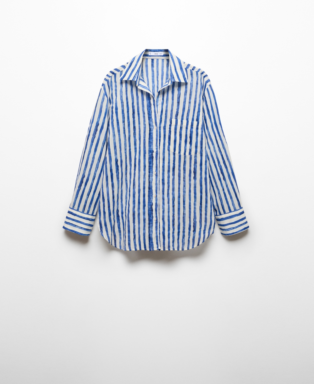 Mango 100% Cotton Striped Shirt Off White In Off White