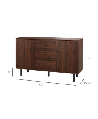Simplie Fun Rustic Brown Sideboard Buffet Cabinet with Storage and Adjustable Shelves