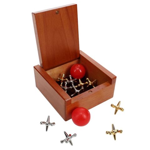 Детские игрушки WE Games Old-Fashioned Metal Jacks Wooden Box 12-Piece Game Set, Ages 3+