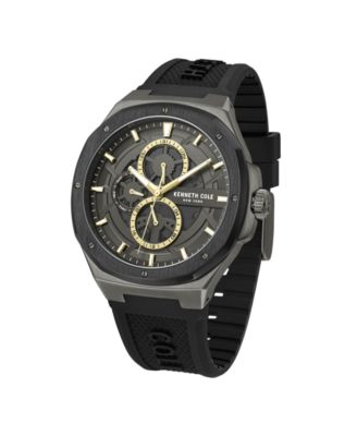 Men's Dress Sport Black Stainless Steel Watch, 43.5mm