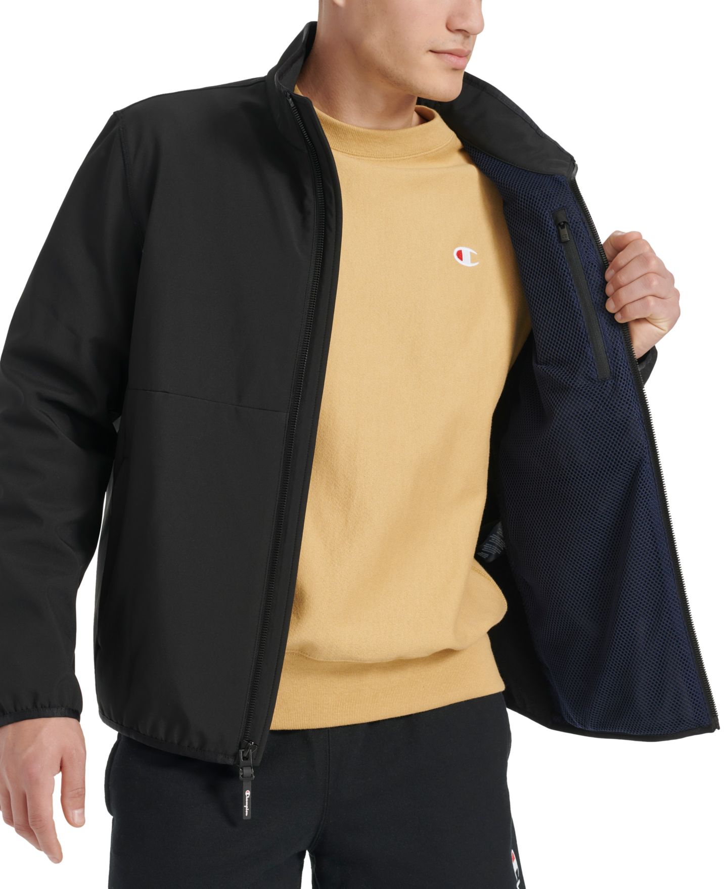 Мужская куртка Champion Lightweight Sport Shell, цвет: Чёрный — фото 3