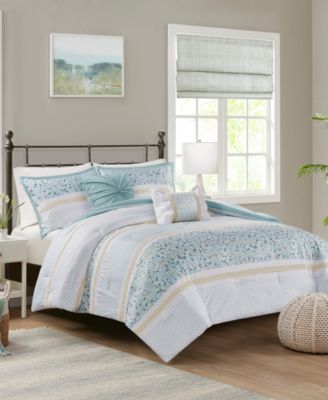 Caralie Seersucker 5-Pc. Comforter Set, King/California King
