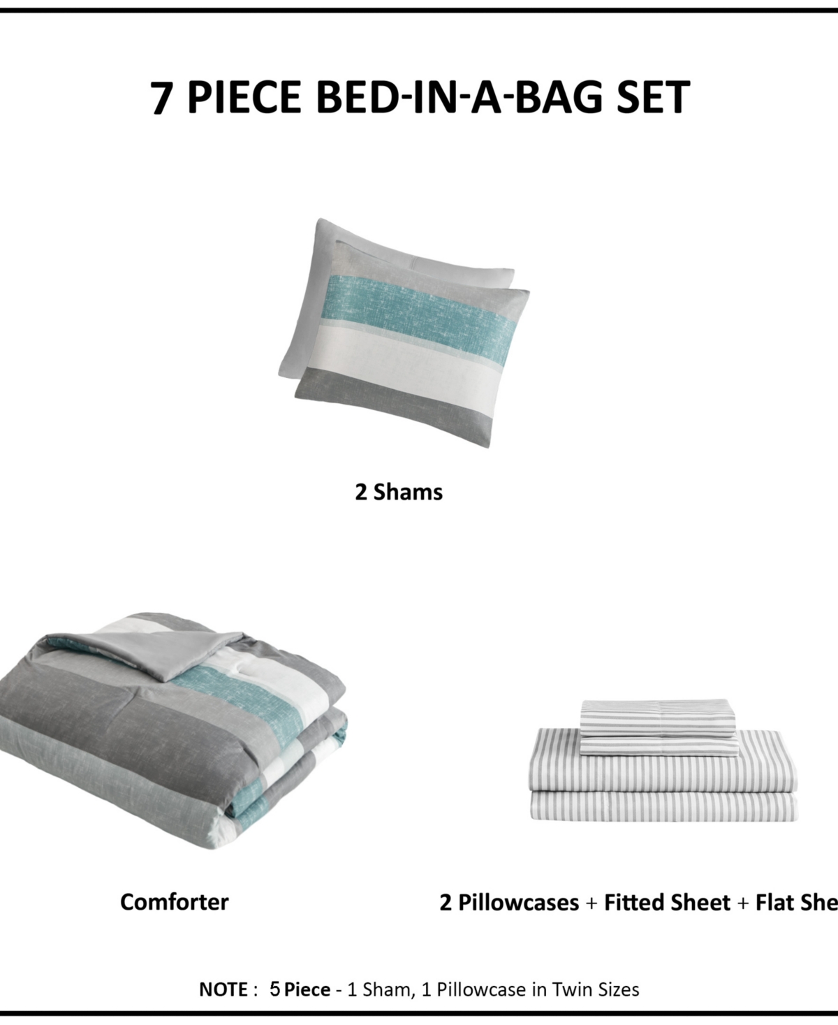 Madison Park Essentials Jaxon Wide Stripe 7-Pc. Comforter Set