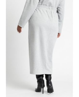 Women's Plus Size Maxi French Terry Skirt