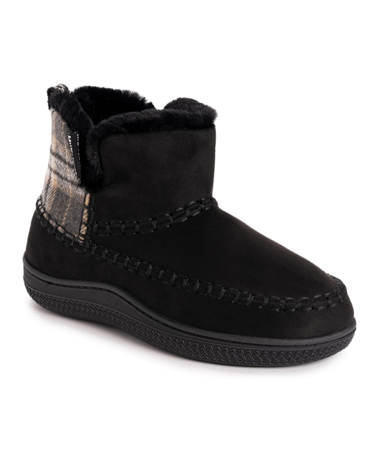 Женские тапочки MUK LUKS Haven Slipper, цвет: Чёрный / Клетчатый — фото 1