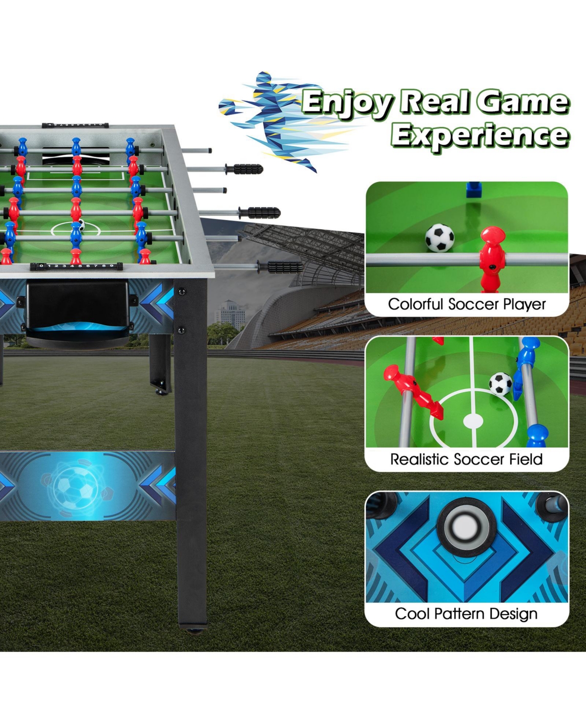 Skonyon Stable Soccer Table Game with 2 Footballs for All Ages