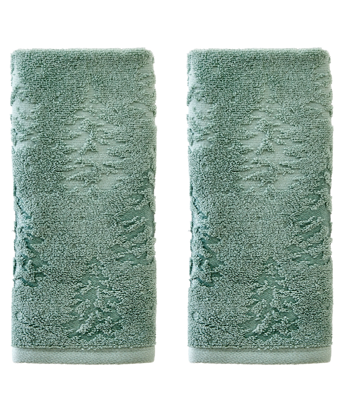 Skl Home Wispy Trees Jacquard Cotton 2 Piece Hand Towel, 16" X 26" In Sage