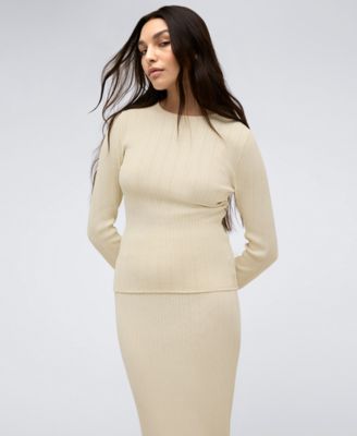 Kenneth Cole - Women's Ribbed Crewneck Long-Sleeve Top