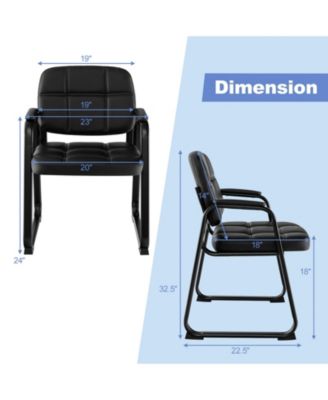 Upholstered Waiting Room Chair with Armrest and Ergonomic Backrest-Black