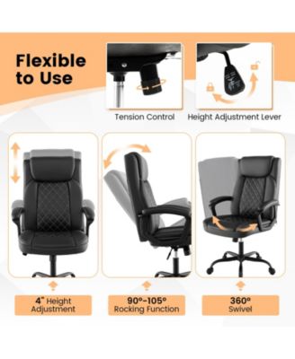 1 Pc Black Thick Headrest Cushion High-Back Ergonomic Executive Chair – Office Chair