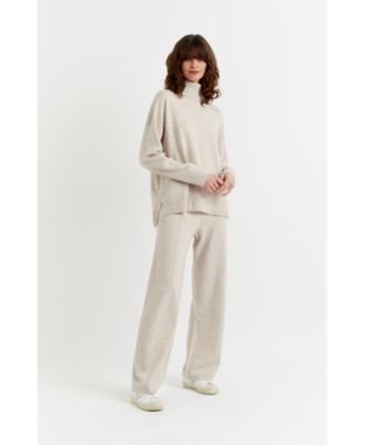 Women's Relaxed Roll Neck Wool & Cashmere Sweater