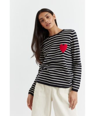 Women's Breton Heart Wool & Cashmere Sweater