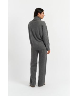 Women's Relaxed Roll Neck Wool & Cashmere Sweater