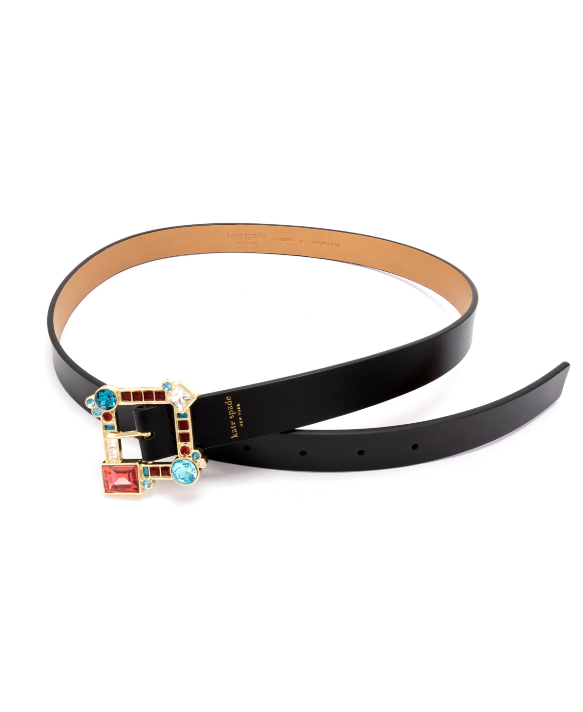 Kate Spade New York Women's 25mm Crystal Buckle Belt - Black Multi-Color