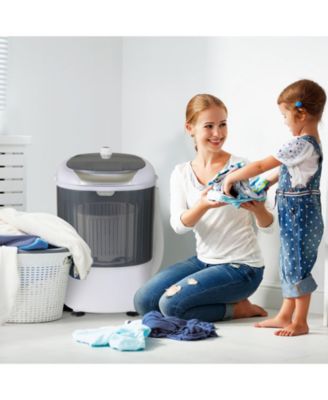 Portable Mini Washing Machine Semi-Automatic Washer and Spinner Combo with Single Tub-Gray