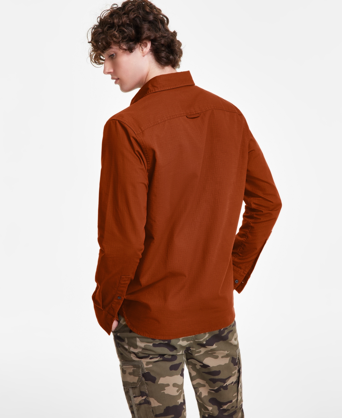 Sun + Stone Men's Andre Long Sleeve Button-Front Shirt, Created for Macy's