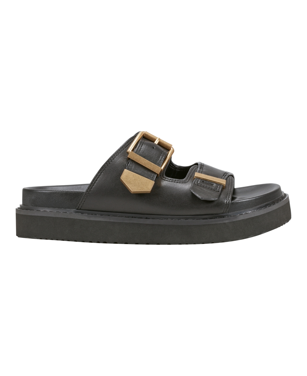 Marc Fisher Ltd Amirra Platform Slide Sandal In Black Leather