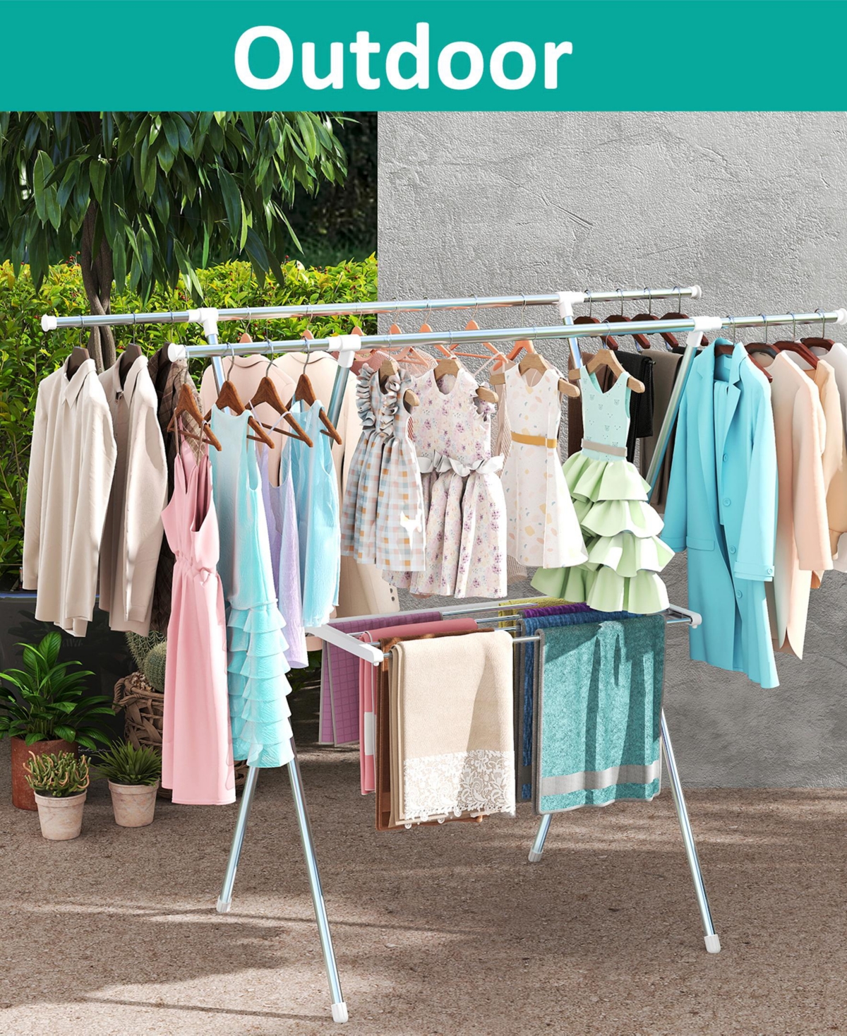 Sugift Freestanding Wooden Coat Tree with 3 Display Storage Shelves and 9 Hooks